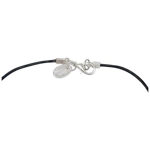 Collana In Pelle Nera E Croce In Argento 7-10 Micron - Foto 4
