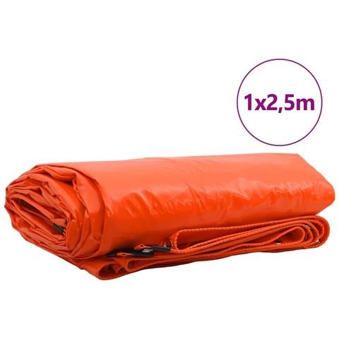 Telo 650g / m² Arancione 1 x 2,5 m Tela con rivestimento in PVC - Foto 2