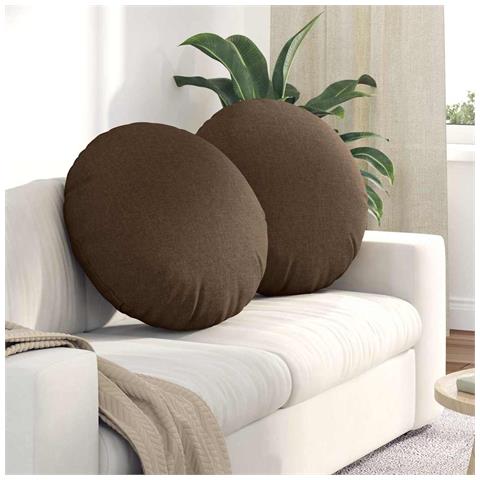 Cuscini per Seduta 2 pcs Marrone Ø80 x 29 cm Tessuto - Foto 2
