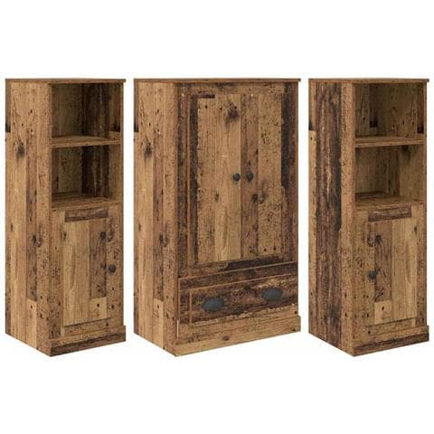 Credenza con cassetto 3 pcs Legno vecchio Legno multistrato - Foto 1