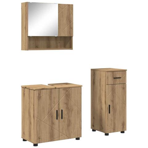 Set di mobili per il bagno con porta 3 pcs Rovere artigianale - Foto 1