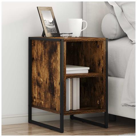 Comodino 2 pcs Rovere Fumè 39.5 x 30 x 50 cm Legno multistrato - Foto 2