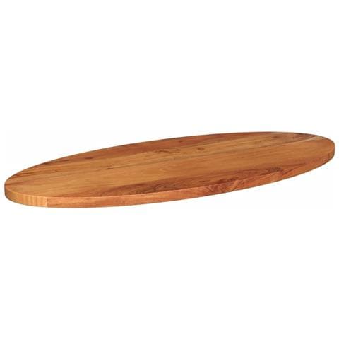 Piano Tavolo 100x50x2,5 cm Ovale in Legno Massello di Acacia - Foto 2