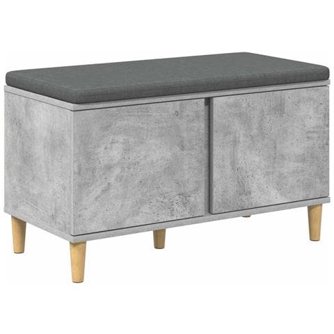 Panca per ingresso con cuscino Grigio Cemento 80 x 38 x 46 cm - Foto 1