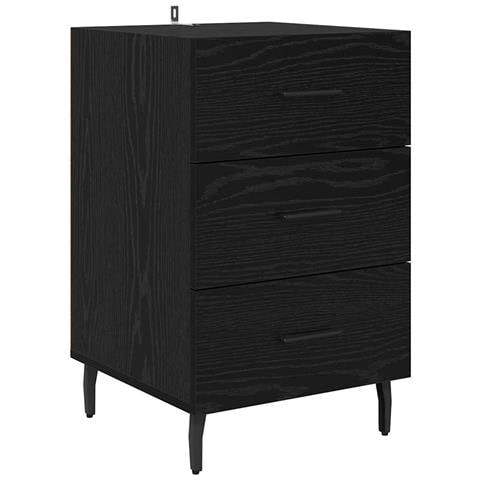 Armadio da Notte Rovere Nero 40 x 40 x 66 cm Legno multistrato - Foto 1