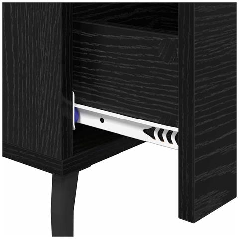 Armadio da Notte Rovere Nero 40 x 40 x 66 cm Legno multistrato - Foto 9