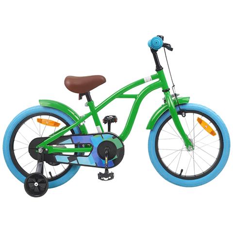 Bicicletta per Bambini 16 Pollici per bambini di 4-6 anni Verde - Foto 1