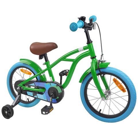 Bicicletta per Bambini 16 Pollici per bambini di 4-6 anni Verde - Foto 2