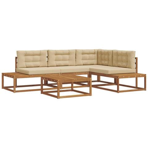 Set di divani da esterno Naturale e Beige - Foto 1