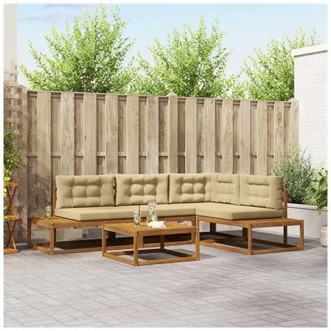 Set di divani da esterno Naturale e Beige - Foto 2