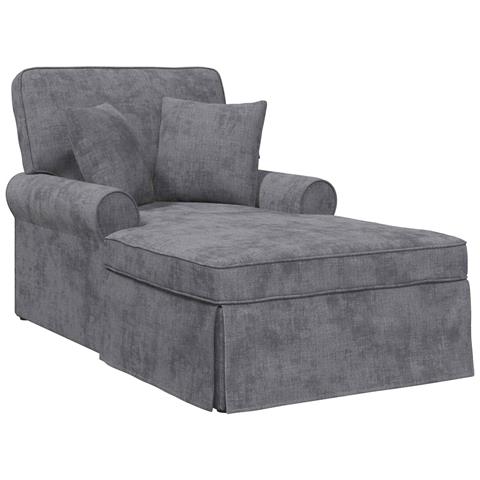 Chaise Longe con Gonna Grigio Scuro 157 x 91 x 91 cm ARES - Foto 1