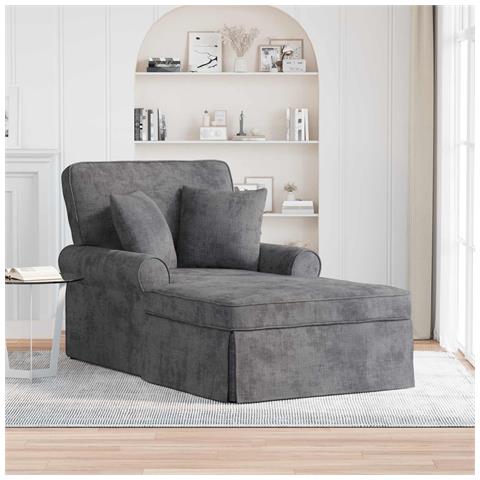 Chaise Longe con Gonna Grigio Scuro 157 x 91 x 91 cm ARES - Foto 2