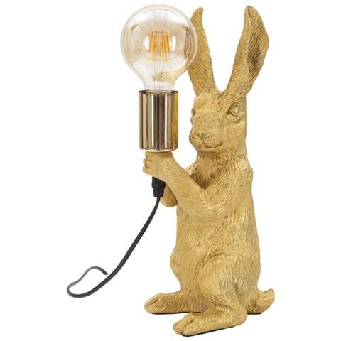 Lampada Da Tavolo Rabbit In Resina Dorata Con Lampadina Edison - Foto 1