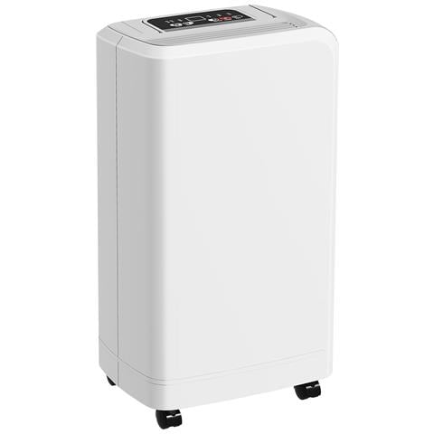 Deumidificatore Portatile Touch da 12L con Tubo di Scarico, Timer e Filtro, in ABS, 28x18x50.6 cm, Bianco - Foto 2