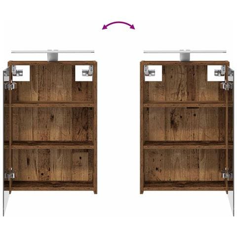 Set di mobili per il bagno 4 pcs Legno antico - Foto 9