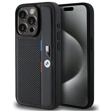 Custodia Perforata Tricolor Line Per Iphone 15 Pro - Nera - Foto 1