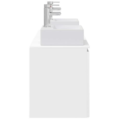 Set di Armadi da Bagno 3 pz Bianco Lucido 49,5 x 41 x 62,5 cm - Foto 2