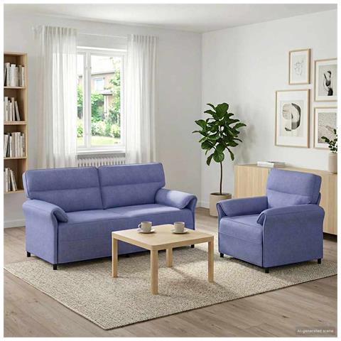 Set di divani 2 pz Blu jeans Tessuto - Foto 9
