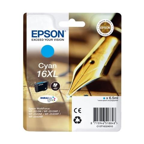 Originale Epson T1632xl Ciano Per Epson Wf2010w 2510wf 2520nf 2530wf C13t16324012 16xl Capacita' 6,5ml - Foto 1