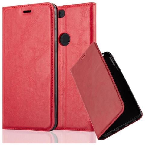 Cadorabo Custodia Compatibile Con Oneplus 5t In Rosso Mela - Coperchio Protettiva Con Chiusura Magnetica, Funzione Stand E Tasca Per Le Carte - Foto 1
