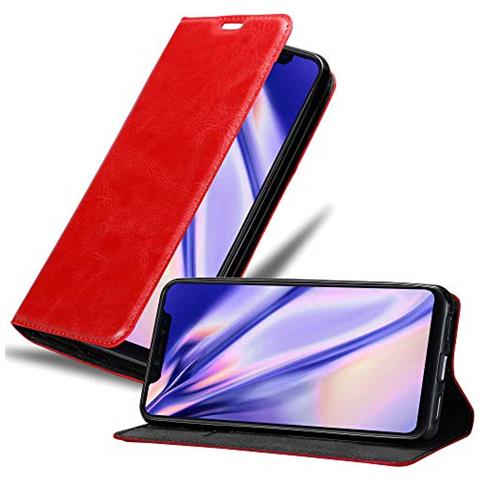 Custodia Compatibile Con Xiaomi Mi 8 Pro In Rosso Mela - Coperchio Protettiva Con Chiusura Magnetica, Funzione Stand E Tasca Per Le Carte - Foto 1