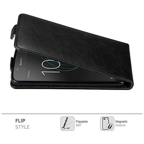 Custodia Compatibile Con Sony Xperia L1 In Nero Di Notte - Coperchio Protettivo In Design Flip Con Chiusura Magnetica - Foto 2