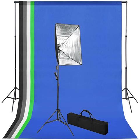Set Studio Fotografico Con Sfondi E Luci Softbox - Foto 1