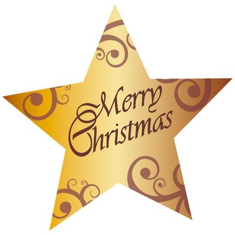Weihnachts-sticker ""christmas Stars"", Auf Rolle Sticker Mit Goldruck, Format: 47 X 47 Mm (cs112)  - Foto 3