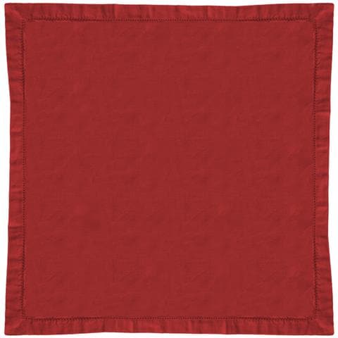 Tovaglia Cucina Soggiorno In Cotone Con Orlo A Giorno In Tinta Unita Vari Colori Ajour 85x85cm Rosso - Foto 1