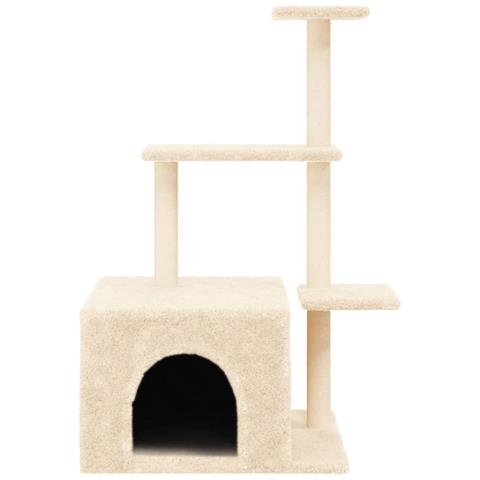 Albero Per Gatti Con Tiragraffi In Sisal Crema 110 Cm - Foto 2