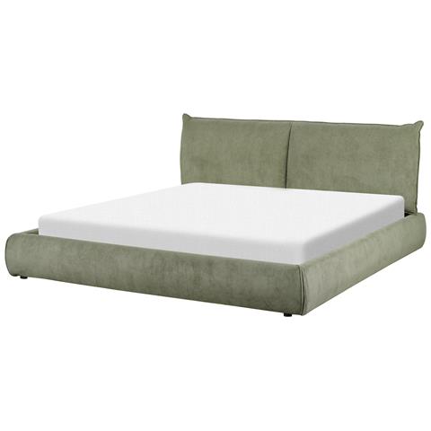 Letto Matrimoniale Velluto A Coste Verde 180 X 200 Cm Vinay - Foto 8