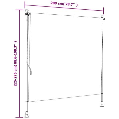 Tenda A Rullo Esterno Gialla E Bianca 200x270cm Tessuto Acciaio - Foto 2