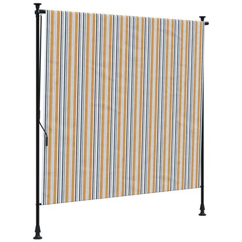 Tenda A Rullo Esterno Gialla E Bianca 200x270cm Tessuto Acciaio - Foto 1