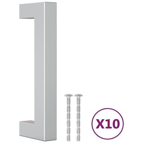 Maniglie per Mobili 10pz Argento 96mm in Acciaio Inox - Foto 2