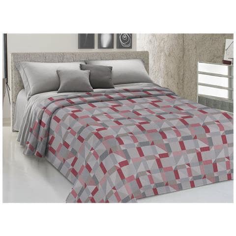 Copriletto Piquet Primavera Estate 100% Cotone Disegno 7879 Atene Piazza E Mezza Rosso - Foto 1