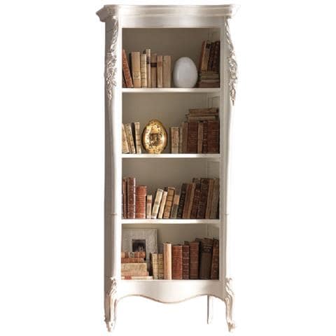 Libreria Classica In Legno Laccato Bianco L. 82 P. 50 H. 203 - Foto 1