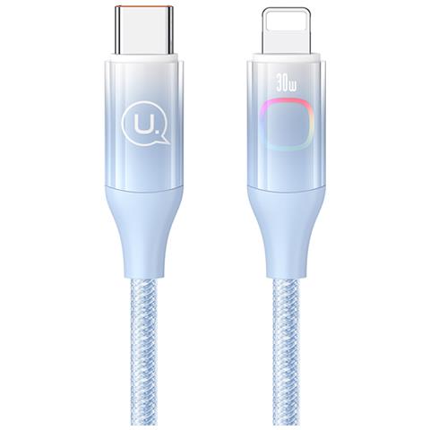 Cavo 30w Usb-c A Lightning 1.2m Display Xm Con Retro-illuminazione Led, Blu - Foto 1