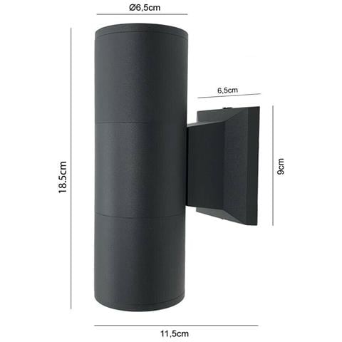 Applique A Parete Doppia Luce Giardino Esterno Ip55 2 X Porta Faretto Gu10 Es01n - Foto 5