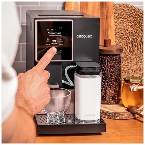 Macchina da Caffè Espresso Manuale e Cappuccino Cremmaet Compactccino Connected Black Rose. 30 Varietà, Serbatoio latte 400ml, Serbatoio dell'acqua da 1,1L, Schermo TFT, 19 Bar, Thermoblock - Foto 2