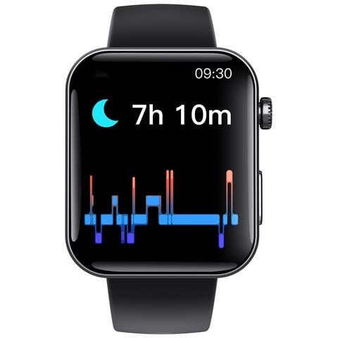 Smartwatch: Misura La Frequenza Cardiaca, La Pressione Sanguigna, L'ossigeno Nel Sangue E I Passi Black Silicone Strap - Foto 1