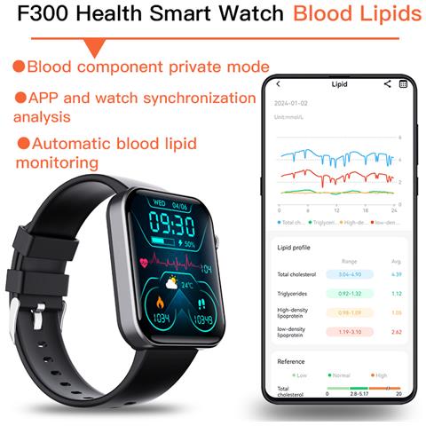 Smartwatch: Misura La Frequenza Cardiaca, La Pressione Sanguigna, L'ossigeno Nel Sangue E I Passi Black Silicone Strap - Foto 2