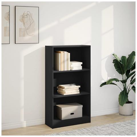 Libreria Nera 60x24x109 Cm In Truciolato - Foto 3
