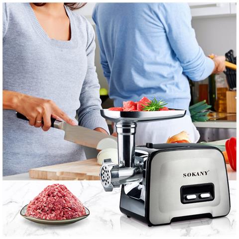 Macchina Per Tritare La Carne Elettrica 3500w, Accessori Per Tritare E Insaccare. Acciaio Inossidabile - Foto 2