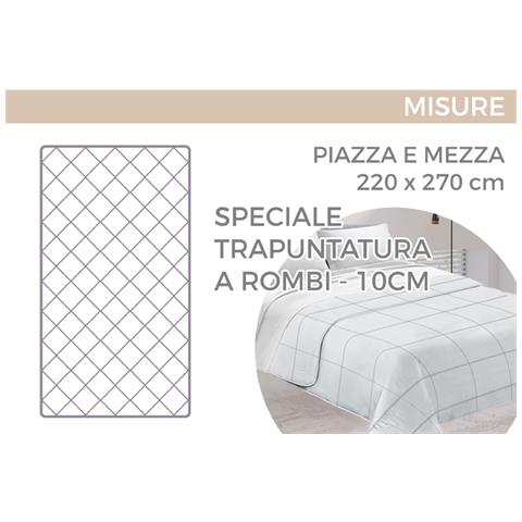 Trapuntino Piumino Estivo Primaverile 100gr Mq Leggero Disegno Canva 1 Piazza E Mezza Blu - Foto 5