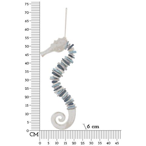 Decorazione In Metallo E Legno Cavalluccio Marino - Multicolore - Legno - 22x6x55 Cm - Foto 6