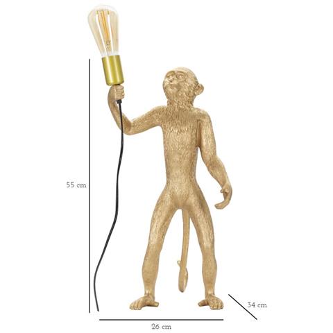 Lampada Da Tavolo Scimmia 4 - Oro - Poliresina - 26x34x55 Cm - Foto 8