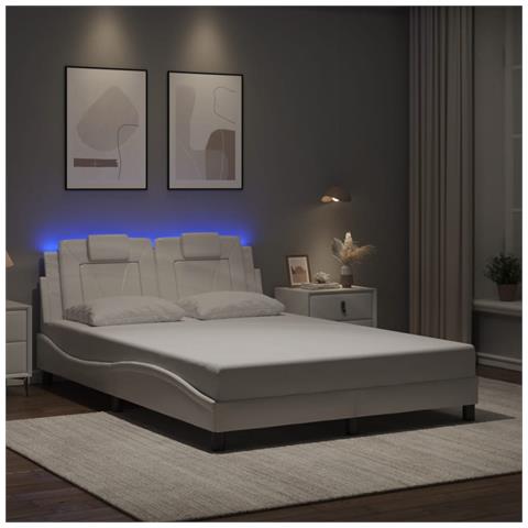 Lusso Casadino - Giroletto Viana Con Led Senza Materasso Bianco 140x190 Cm - Foto 8