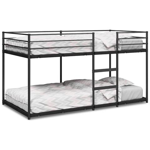 Letto a Castello senza Materasso Nero 90x200 cm in Acciaio - Foto 1