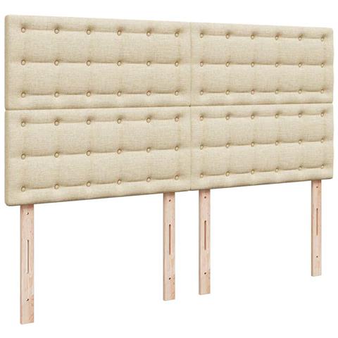 Struttura Letto Pouf con Materasso Crema 160x200 cm in Tessuto - Foto 9