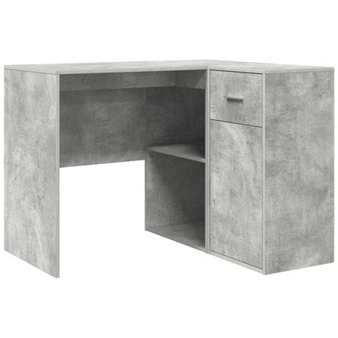 Scrivania Angolare Grigio Cemento 102x88x75 cm Legno ingegnerizzato - Foto 1